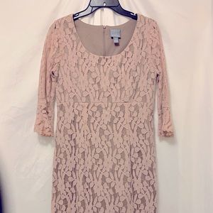 Rabbit Rabbit Rabbit Mauve Lace Illusion Mini Dress.